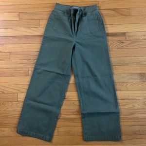 J. Crew Forest Green Khaki Wide Leg Work Pant